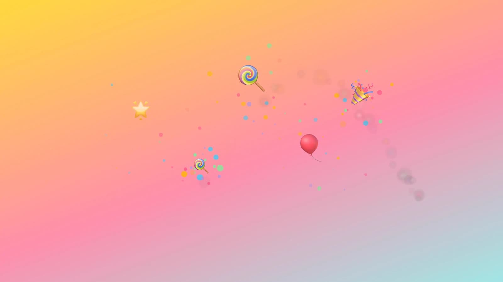 Speech Smash confetti theme with emoji and confetti bursts across the screen