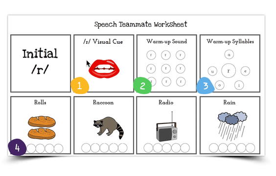 Articulation Worksheets from Speech Teammate