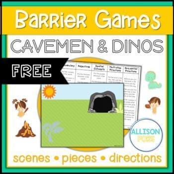 Cavemen & Dinos Barrier Game for Speech Therapy