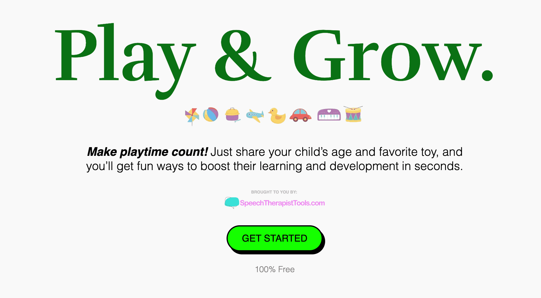 Play & Grow by SpeechTherapistTools.com