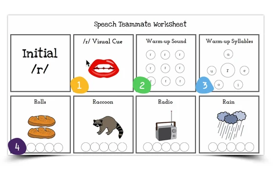 Articulation Worksheets from Speech Teammate