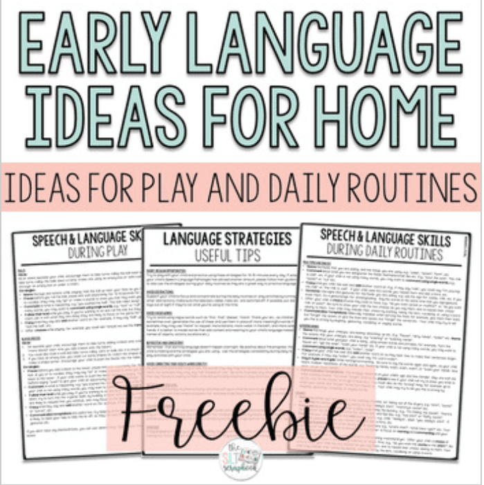 Early Language Ideas for Home – Early Intervention Freebie for Speech Therapy by The SLT Scrapbook