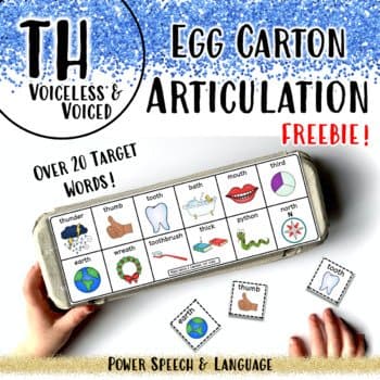 Egg Carton Articulation, TH Articulation by Power Speech and Language