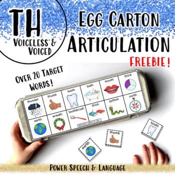 Egg Carton Articulation, TH Articulation by Power Speech and Language