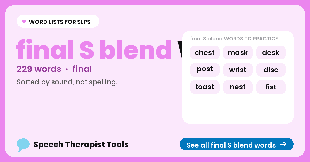 final S blend words