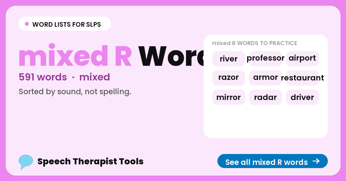 mixed R words