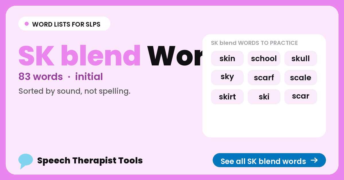 SK blend words