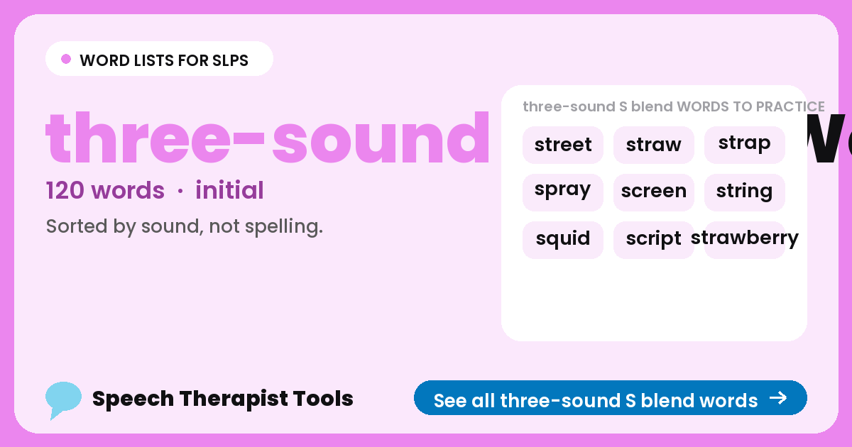 three-sound S blend words