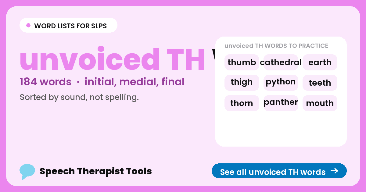 unvoiced TH words