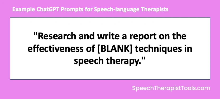 ChatGPT prompt example: evaluating evidence-based speech therapy techniques
