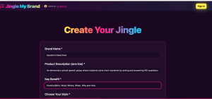 screenshot of WH-question prompts for website Jingle My Brand; creating a jingle for WH questions