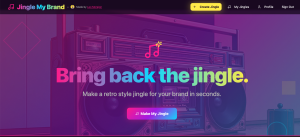 landing page for JingleMyBrand.com